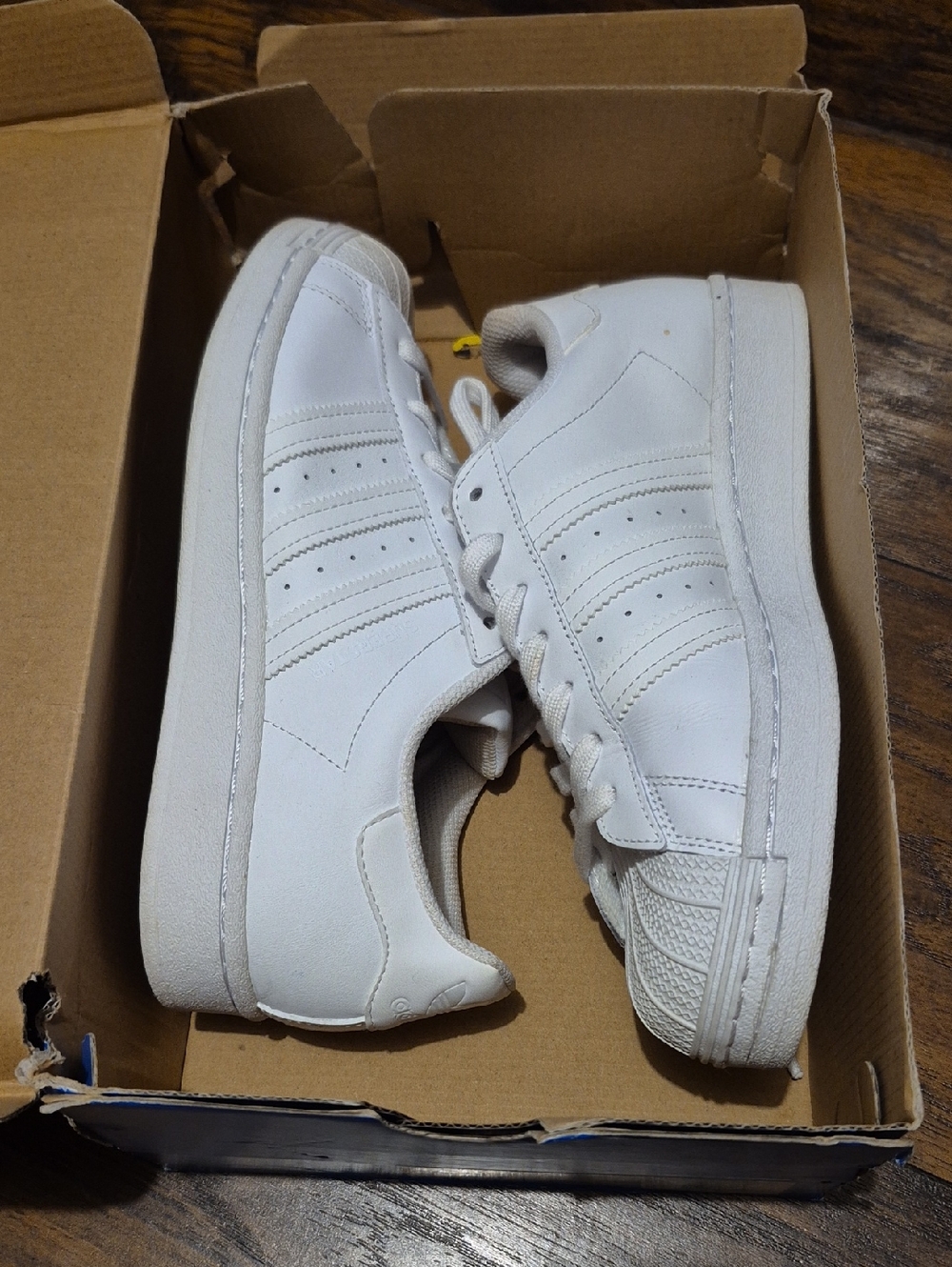 adidas White Leather Low-Top Sneakers